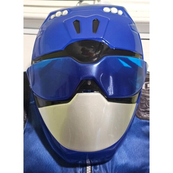 Power Rangers Beast Morphers Blue Ranger Kids Muscle Costume Mask Halloween 7-8 - Picture 5 of 10